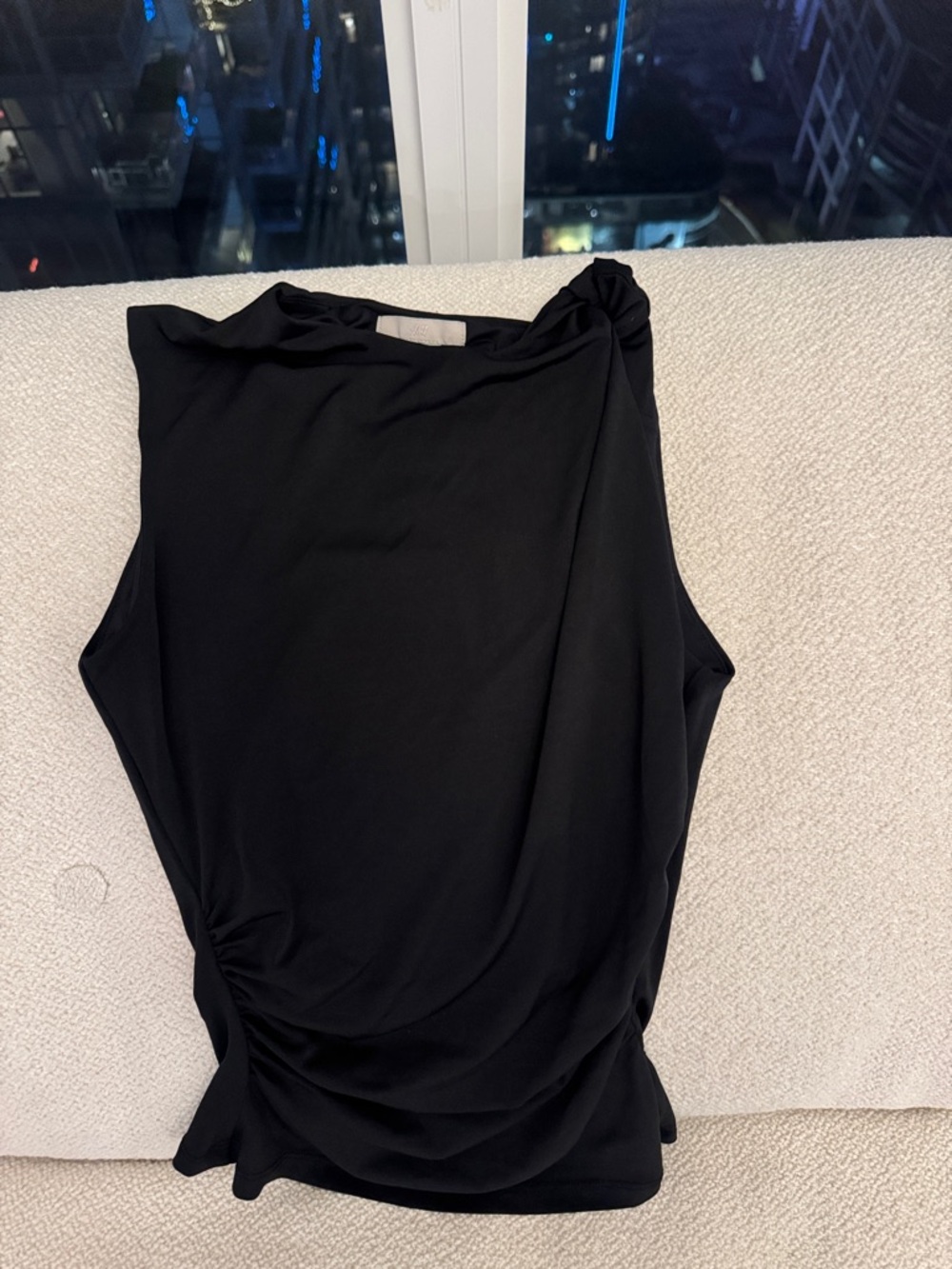 H&M Black One-Shoulder Twist-Detail Dress